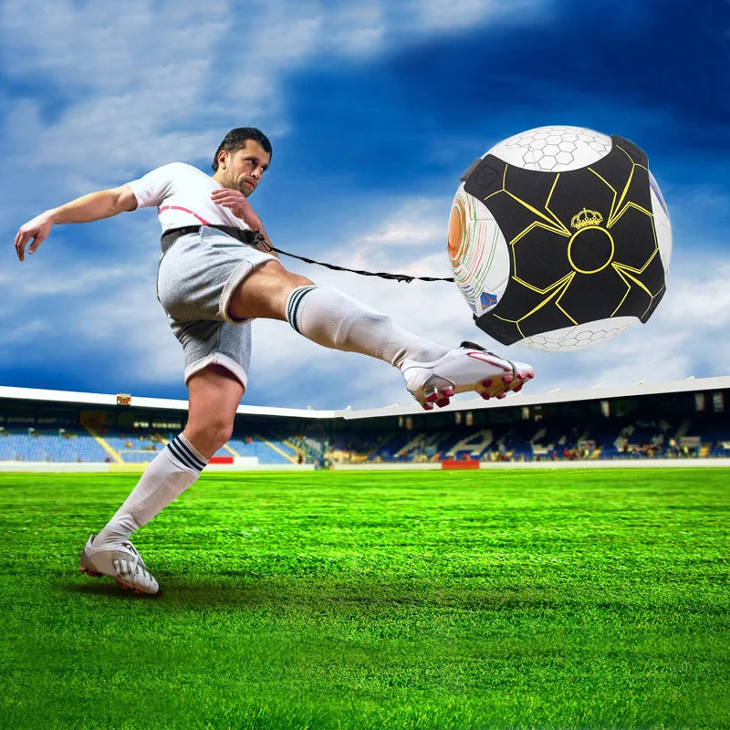 Football Kick Trainer Adjustable Soccer Training Elastic Belt Solo Soccer Ball Juggle Bag Auxiliary Football Training Equipment